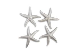 Starfish Gold Leaf Set of 4 (Finish: Silver Leaf, Size: Medium)