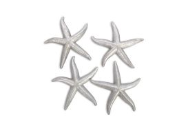 Starfish Gold Leaf Set of 4 (Finish: Silver Leaf, Size: Large)