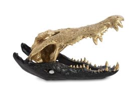 Crocodile Skull (Finish: Black and Gold Leaf)