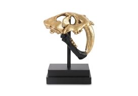 Saber Tooth Tiger Skull (Finish: Black with Gold Leaf)