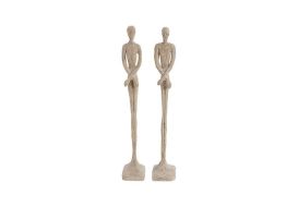 Skinny Male and Female Sculpture (Finish: Roman Stone)