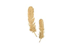 Feathers Wall Art Set of 2 (Finish: Gold Leaf)