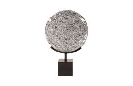 Molten Disc on Stand (Finish: Liquid Silver)