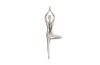 Yoga Figure Wall Art Silver Leaf With Lines