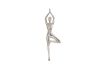 Yoga Figure Wall Art Silver Leaf With Lines