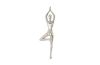 Yoga Figure Wall Art Silver Leaf With Lines