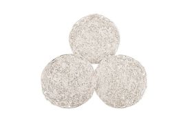 Molten Wall Art Set of 3 (Finish: Silver Leaf)