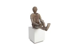 Sitting People Concrete Sculpture (Size: 44x21x31"h)