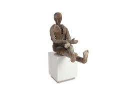 Sitting People Concrete Sculpture (Size: 45x20x35"h)