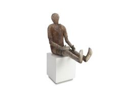 Sitting People Concrete Sculpture (Size: 42x20x35"h)