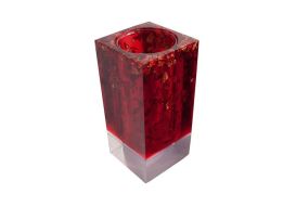 Captured Flake Candle Holder (Finish: Red)