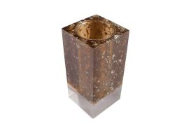 Captured Flake Candle Holder (Finish: Brown)
